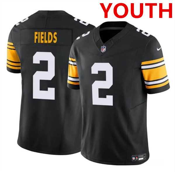 Youth Pittsburgh Steelers #2 Justin Fields Black F.U.S.E. Vapor Untouchable Limited Football Stitched Jersey Dzhi->youth nfl jersey->Youth Jersey